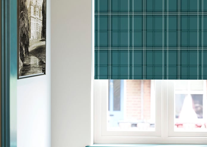 Montrose (Blackout), Tartan Teal - Roller Blind - Image 5